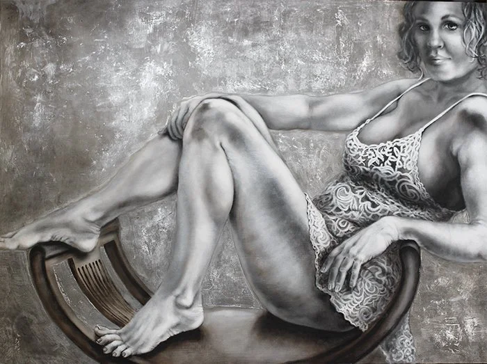 Sexy female oil paintings, A Cautionary Nostalia, by Pamela Frankel Fiedler.  www.frankelfiedler.com