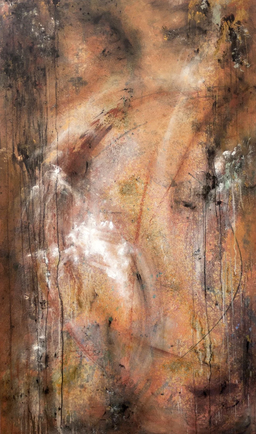 Wanting Nothing But Thunder, Abstract metallic paintings by Pamela Frankel Fiedler