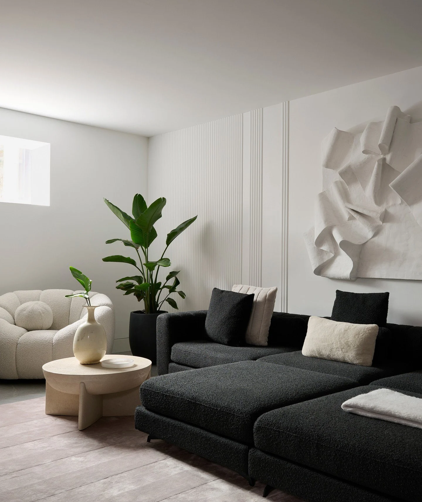 This renovated basement TV room is all about comfort at its core&mdash;anchored by a deep, plush sectional in a rich yet neutral palette. Designed for family movie marathons, teen hangouts, and everything in between.
*
*
Design: @bluedesignstudio.ca
