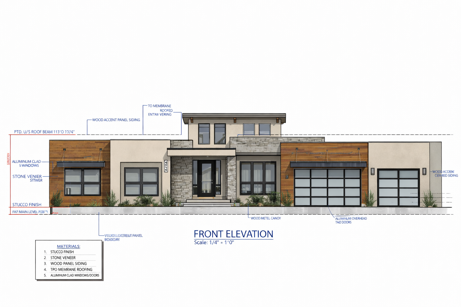 Modern Mountain utah Front Elevation.png