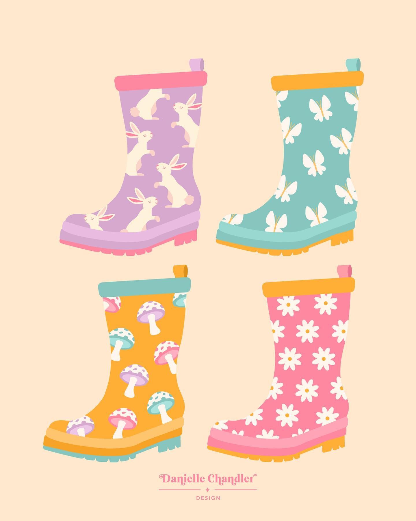 Spring showers mean cute rain boots ☔️🌼

It&rsquo;s been rainy the past couple days, and while I was in my garden yesterday I was inspired to draw some rain boot pattern concepts! Pops of color on drizzly grey days are just so joyful and fresh. 💖

