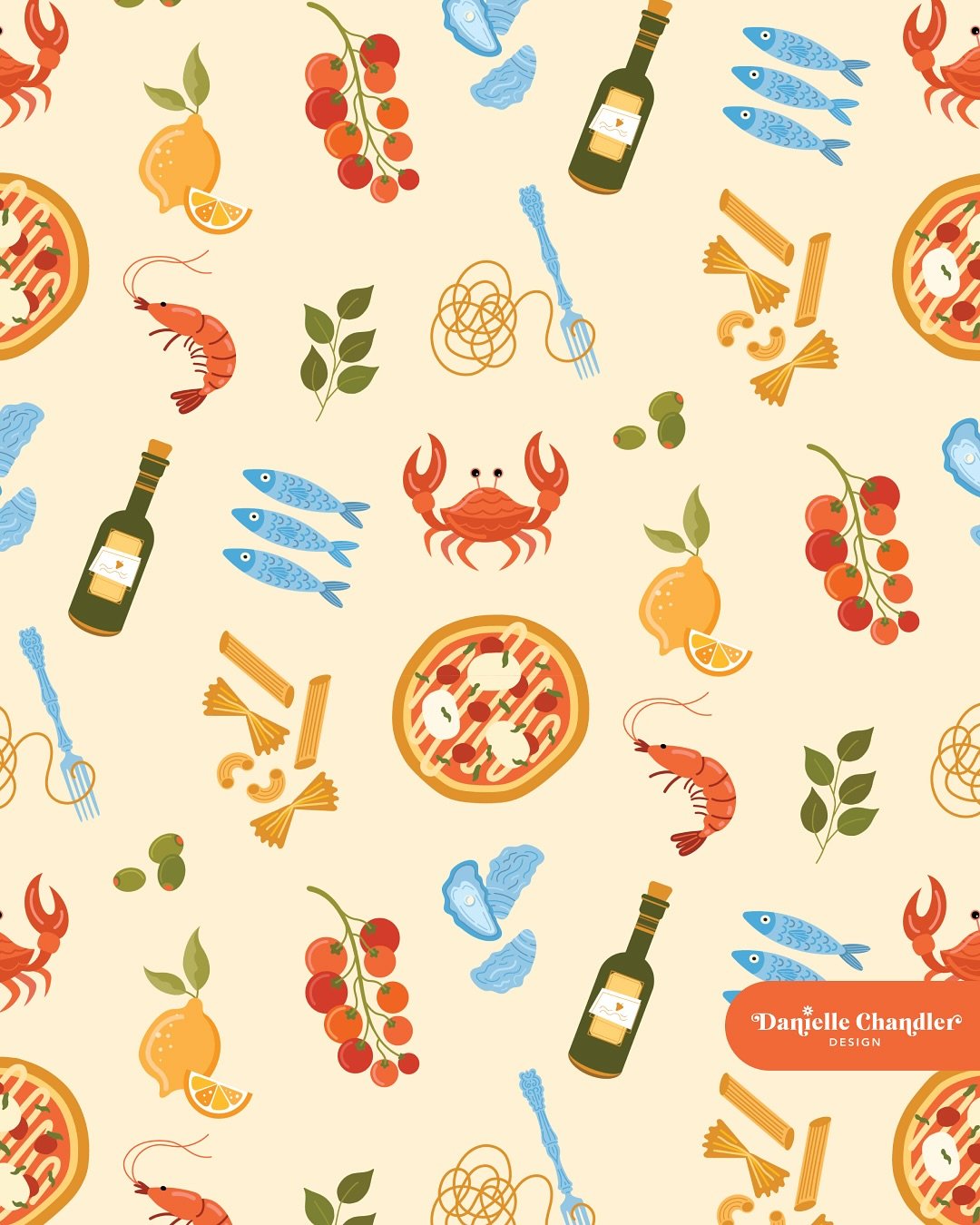 Italian summer 🦞🍋🐚☀️

Living la dolce vita! This pattern is a love letter to long lunches by the sea, fresh pasta twirls, juicy tomatoes, aperol spritzes, and a splash of olive oil (and wine).

Tag someone who&rsquo;d devour this print like a slic