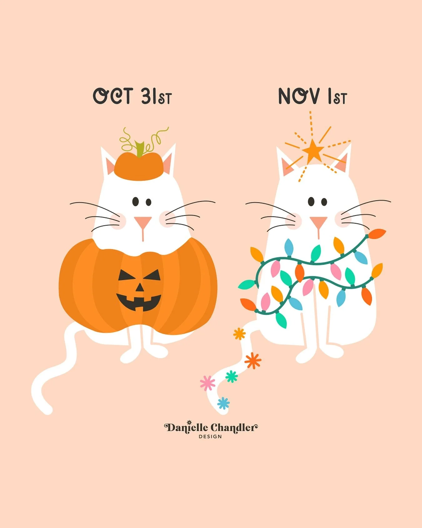 It&rsquo;s tiiiiiiime 🎃🎄

Bringing these festive cats back for another year! When do you start decorating for Christmas?