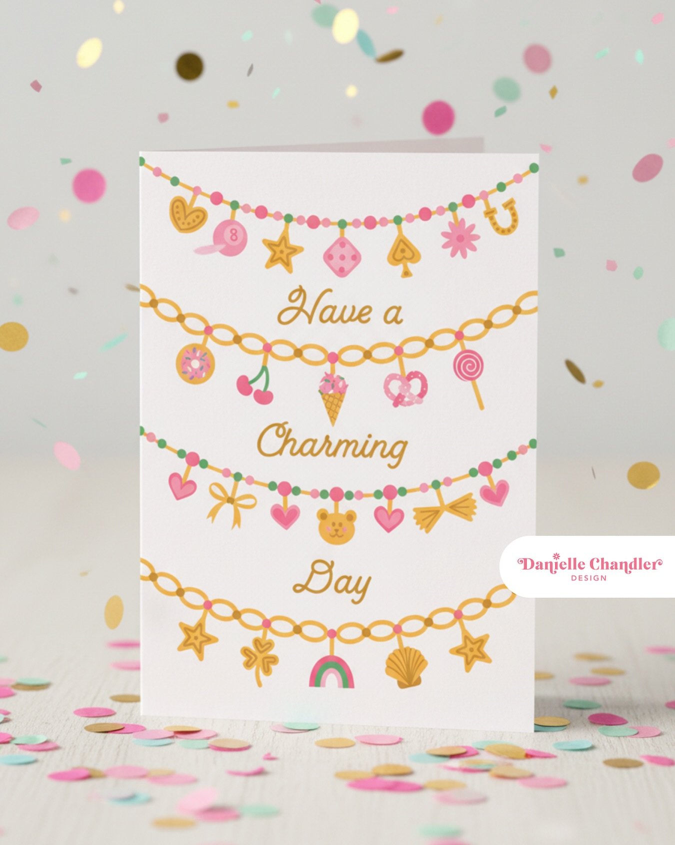 Have a charming day 💖🍭🐻🌼🎀

I&rsquo;ve been creating some new greeting cards lately, and this is one of my favorites. Definitely took me a while to create all the charms, but worth it in the end! Now available for licensing, along with a collecti