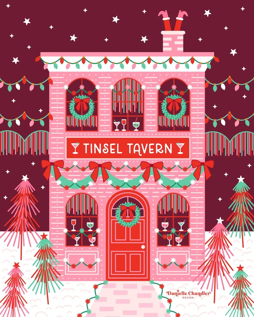 Come on in to the Tinsel Tavern, the most festive little holiday bar in town! 🍸🎄 Over the top and a tad tacky? Heck yes! Decorations everywhere, twinkle lights for days, and&hellip; Santa may have had one too many and got stuck in the chimney again