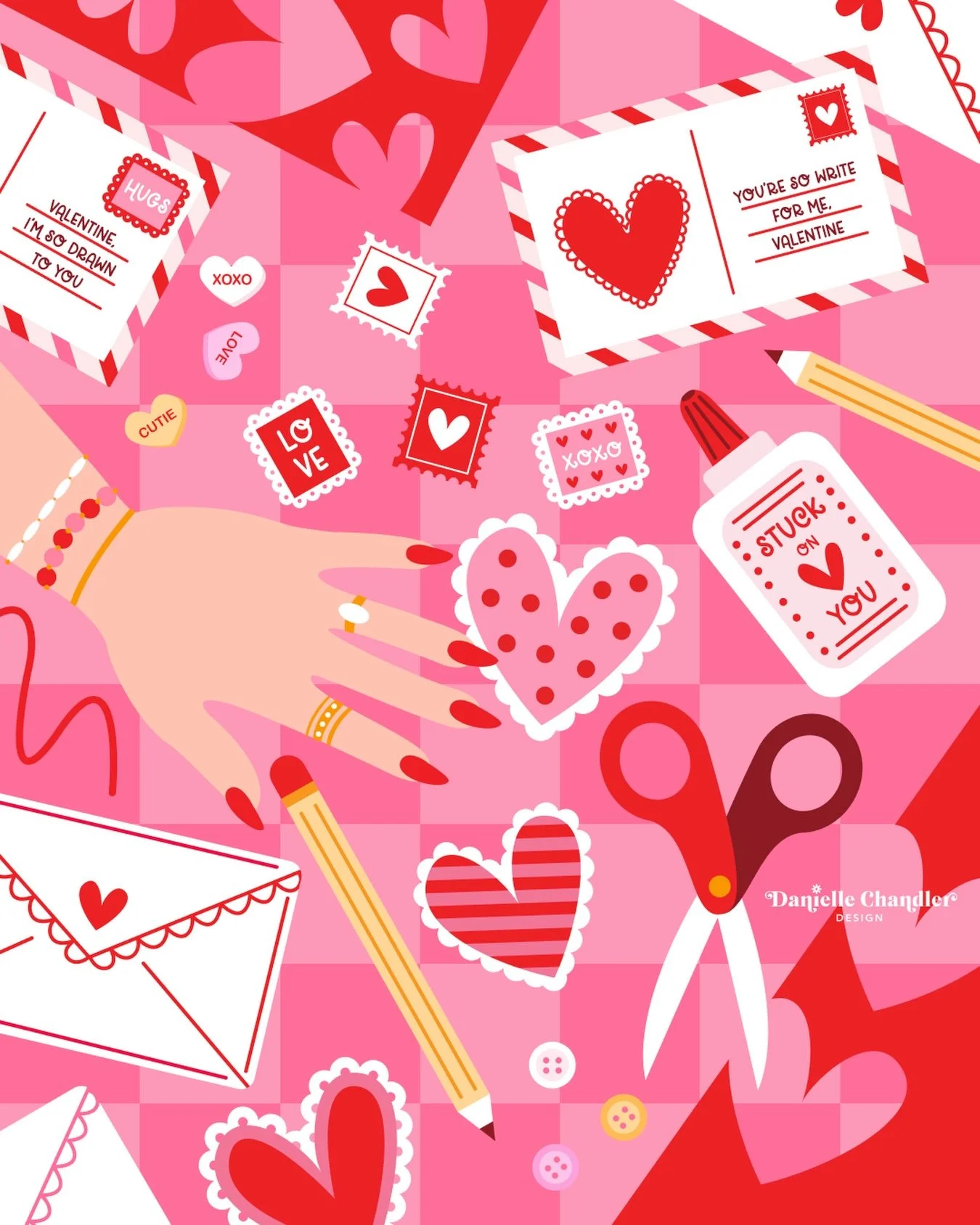 Crafted with love ✏️💌

Valentine crafting mood: activated! Drawing this scene made me feel all the nostalgia for making handmade cards as a kid with doilies and construction paper and glitter, and the fun parties we would have in class to celebrate.