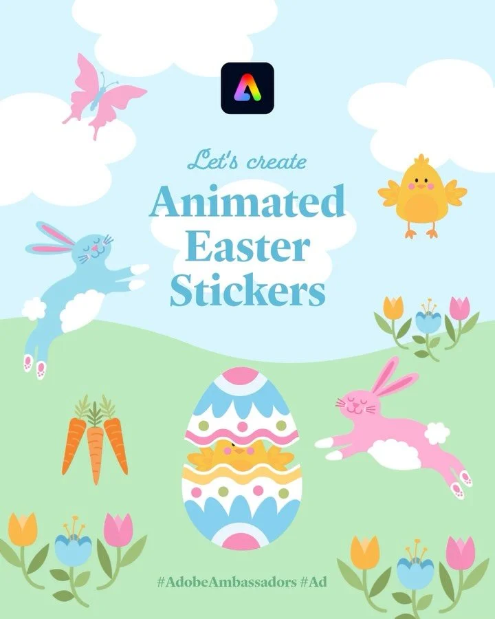 Spring is here, and it&rsquo;s the perfect time to create some cute animated Easter stickers with @adobeexpress! 🐣🌷🐇

You can make yours in a few simple steps:
&bull; Draw something cute in the Adobe program of your choice
&bull; Pull your illustr