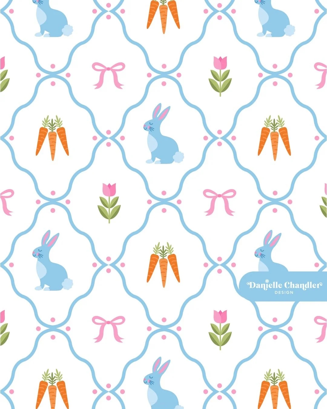 Hopping into spring 🐇💖🌼

A cute Easter pattern to make your day a little sweeter. With bunnies, flowers, carrots, and bows, it&rsquo;s ready to celebrate the season!