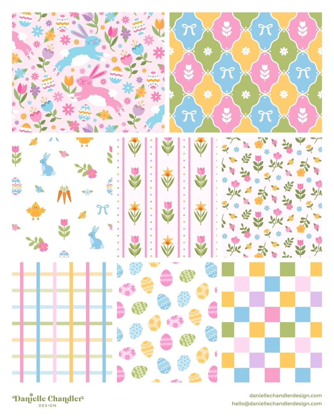 Sharing my full colorful Easter collection! There&rsquo;s something so satisfying about seeing all of the artwork and colors come together as a happy lil family. 💖🐇🌼

Would love to see these out in the world next year! They&rsquo;re available as f