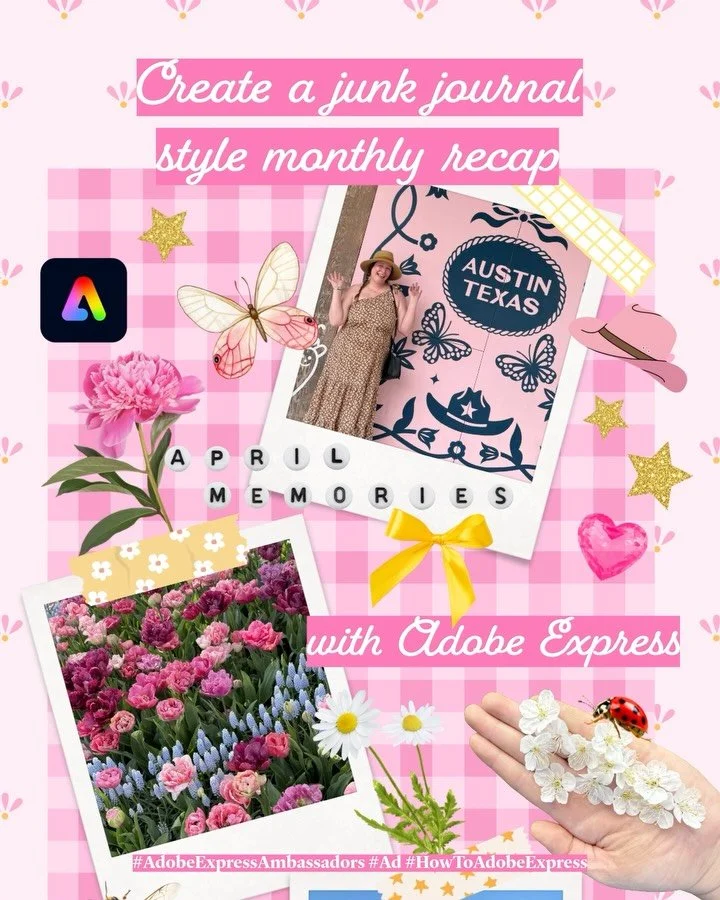 I created a cute little junk journal April recap with @adobeexpress 💫🌷💖

It&rsquo;s now my phone background and it makes me happy! Create your own at adobe.com/express

#AdobeExpressAmbassadors #Ad #HowToAdobeExpress