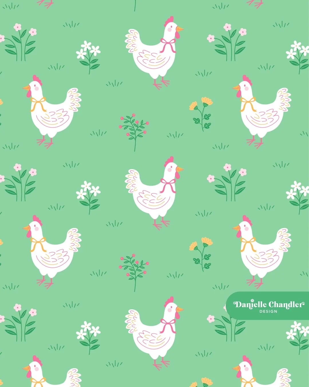 Cluck yeah! 🐓

A cute little chicken pattern, part of my Cottagecore Garden collection 🌼💖 Which color is your favorite?

🏷️ [ hen bird art &bull; country farm homestead life &bull; colorful illustration &bull; surface pattern design &bull; freela