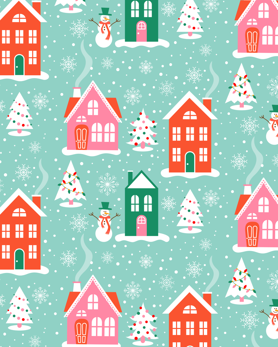 Christmas Snowy Village Pattern.png