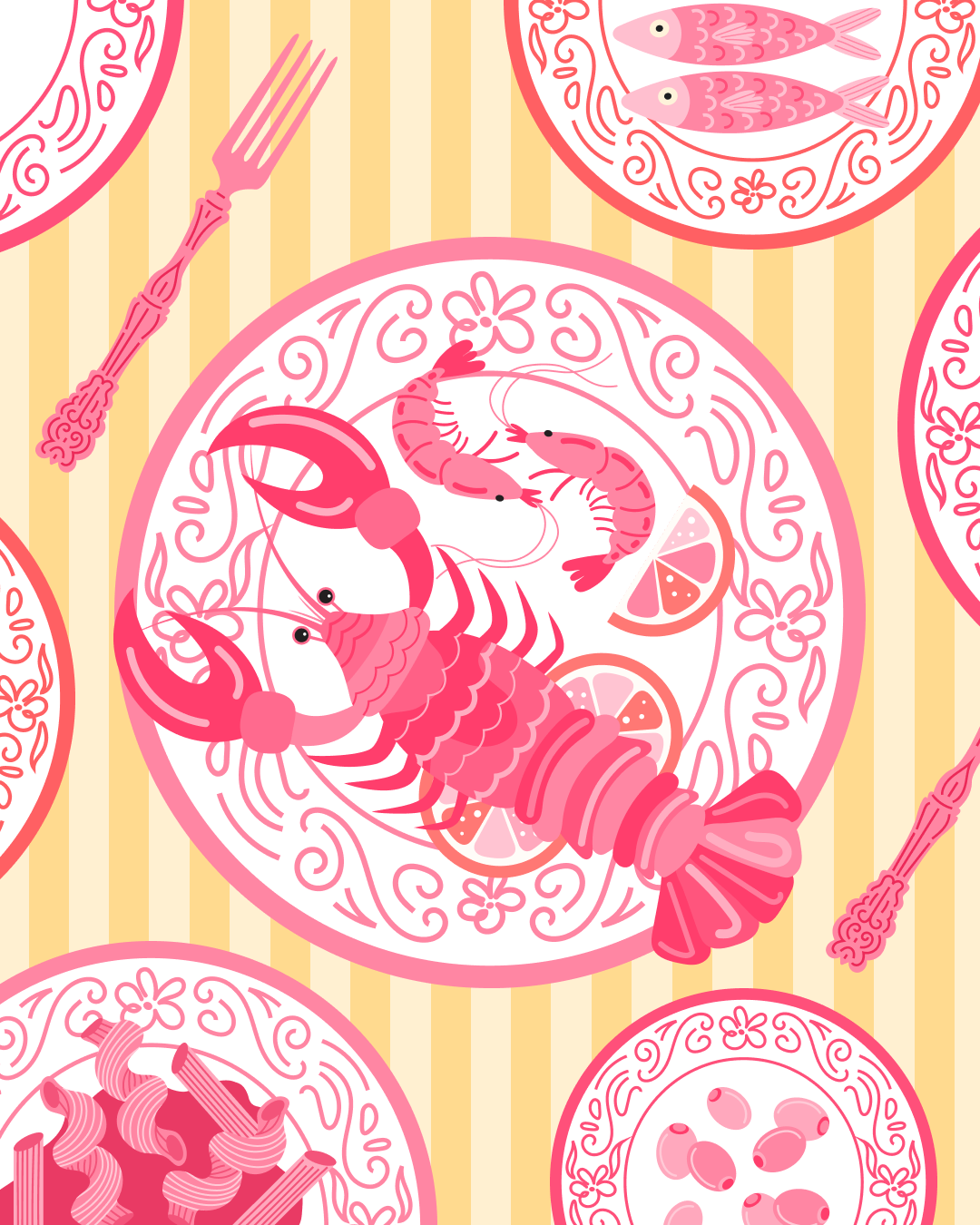Seafood Lobster on Plates Italian Summer - 2.png