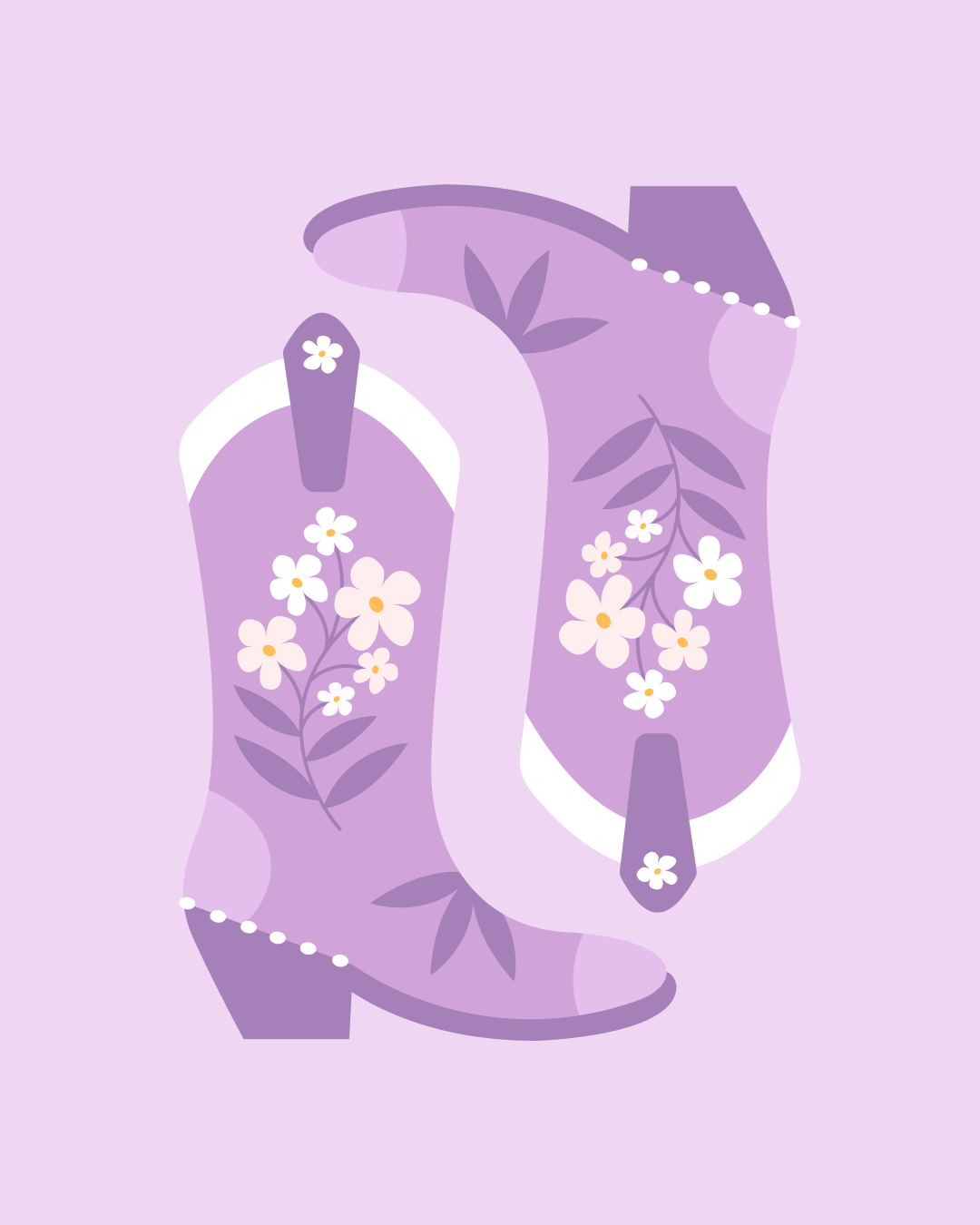 Flower Cowgirl Boots - Purple.png