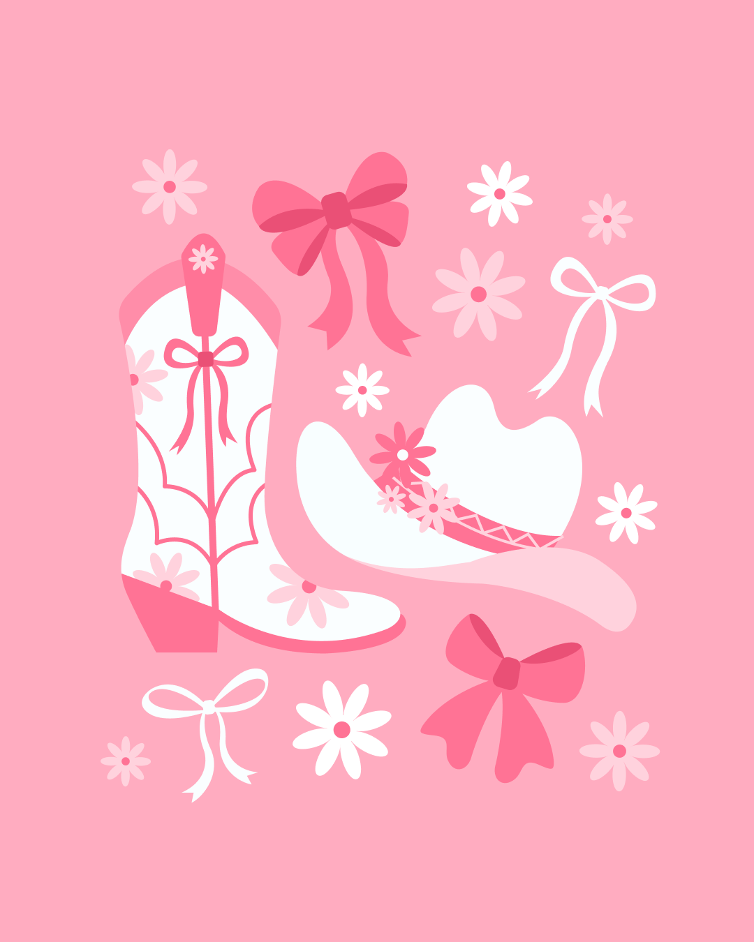 Coquette Cowgirl Bows and Flowers - Pink.png