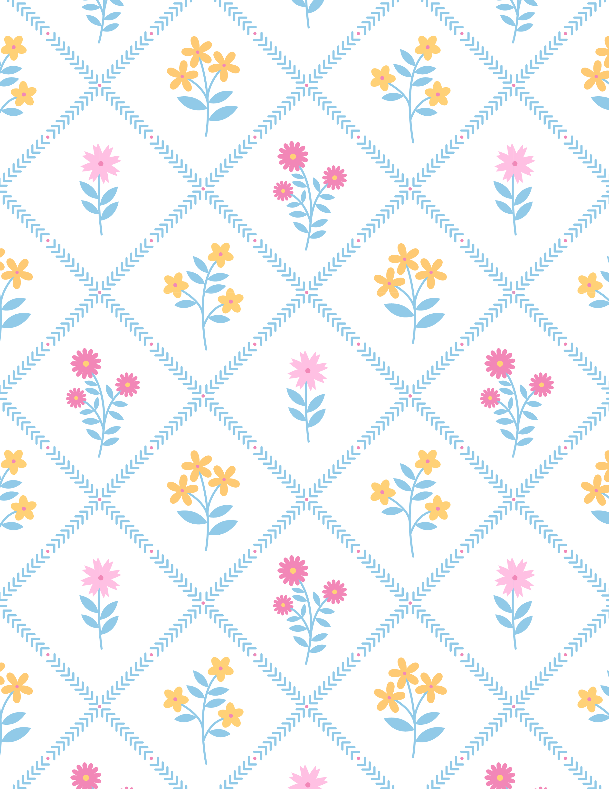 Floral Stitched Diamond - White.png