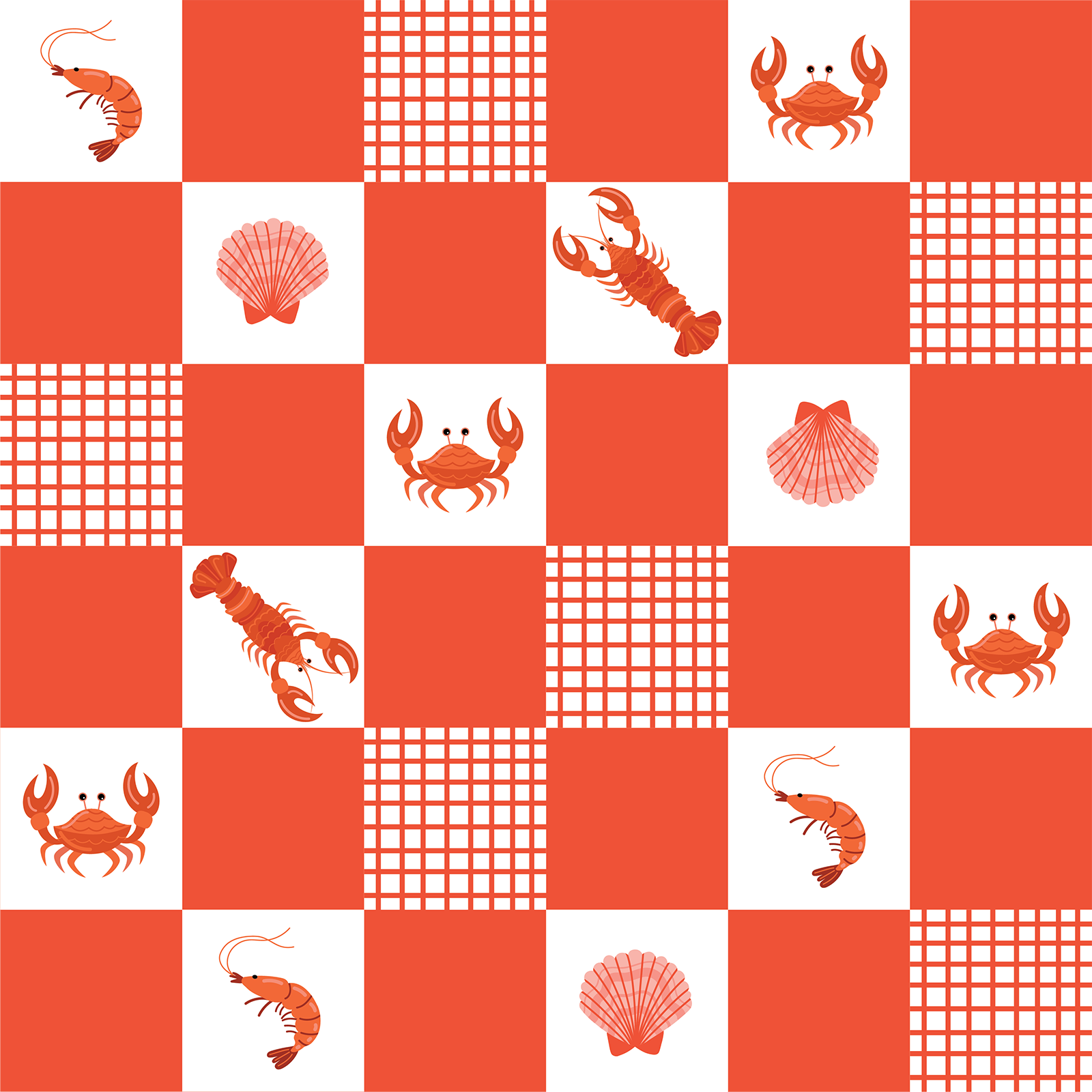 Lobsters Crabs Shrimps Shells Red Checker.png