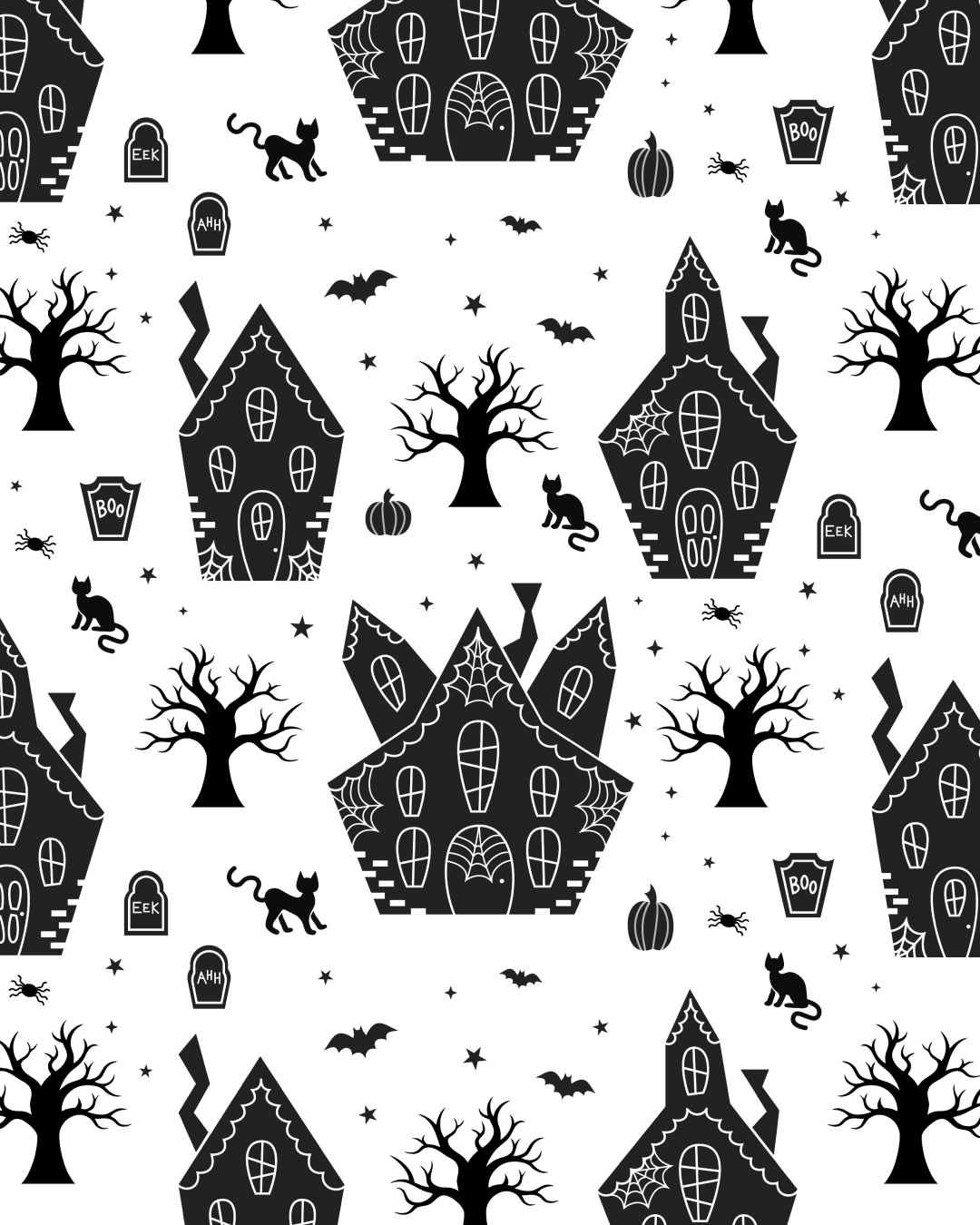 Haunted Halloween Village Pattern.png