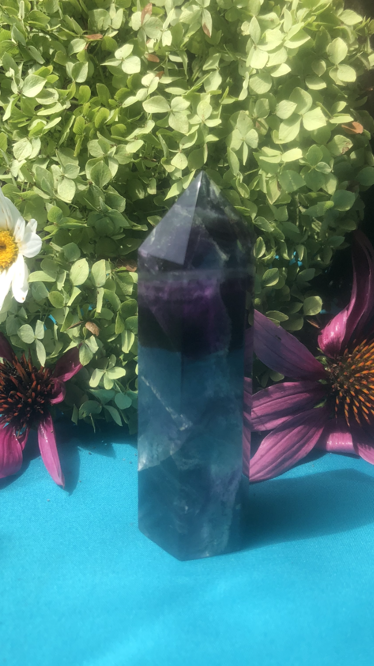 Medium Rainbow Fluorite Crystal Point #2