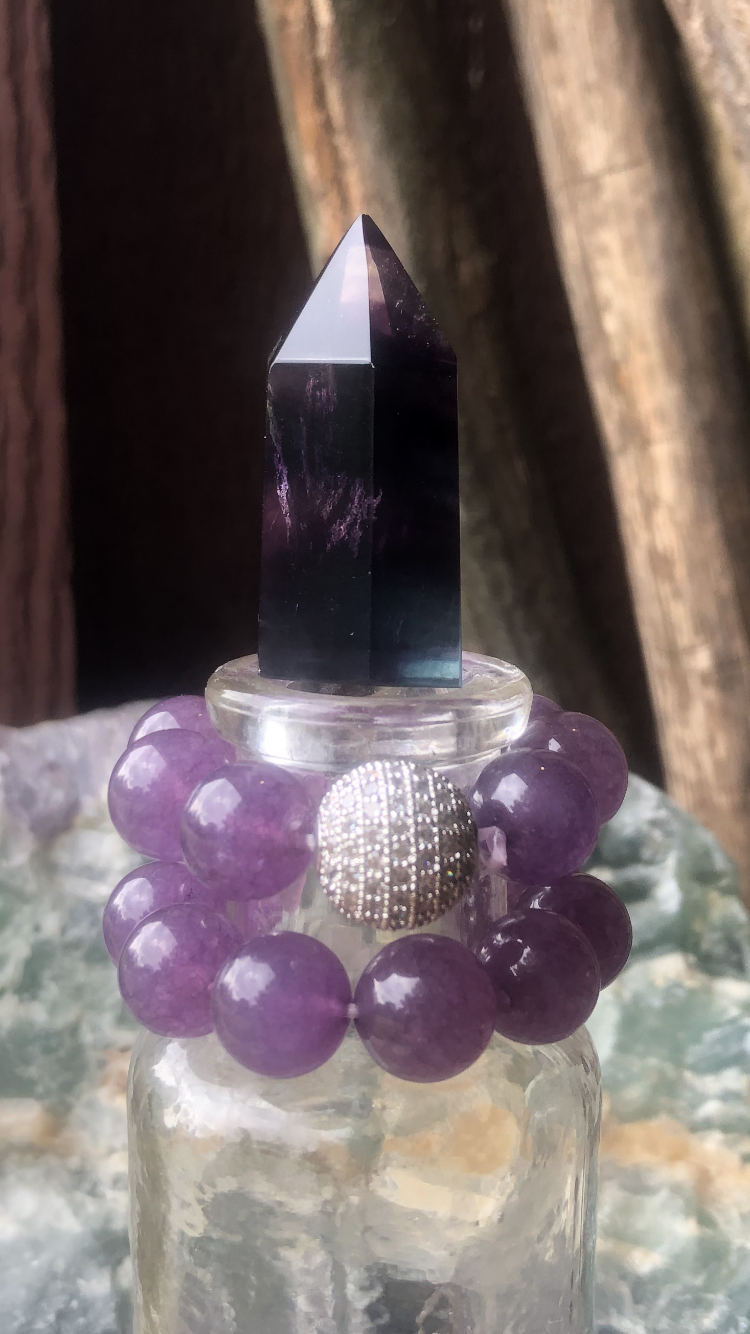 Small Rainbow Fluorite Crystal Point #6