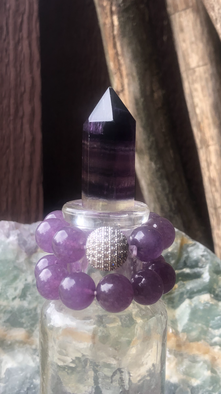 Small Rainbow Fluorite Crystal Point #7