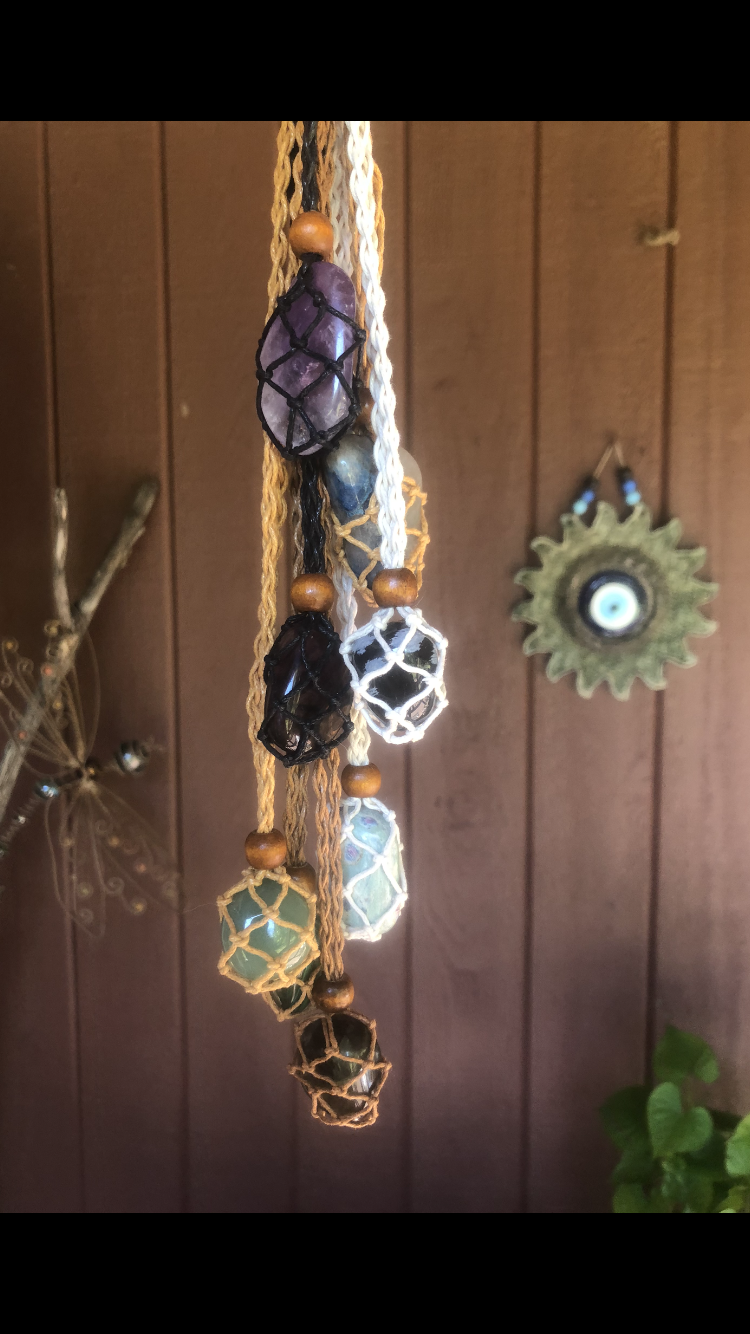 Ginger Macrame Interchangeable Crystal Holder