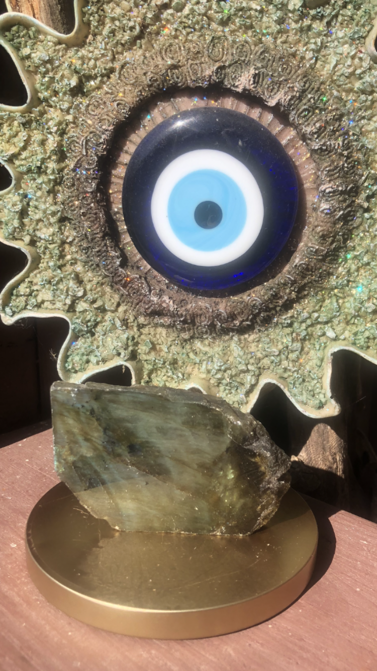 Half Polished Raw Edge Labradorite #3