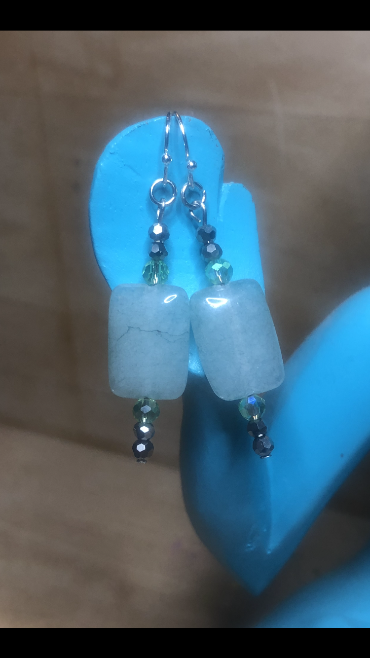 Crystal Galaxies Green Adventurine Lobe Love Earrings