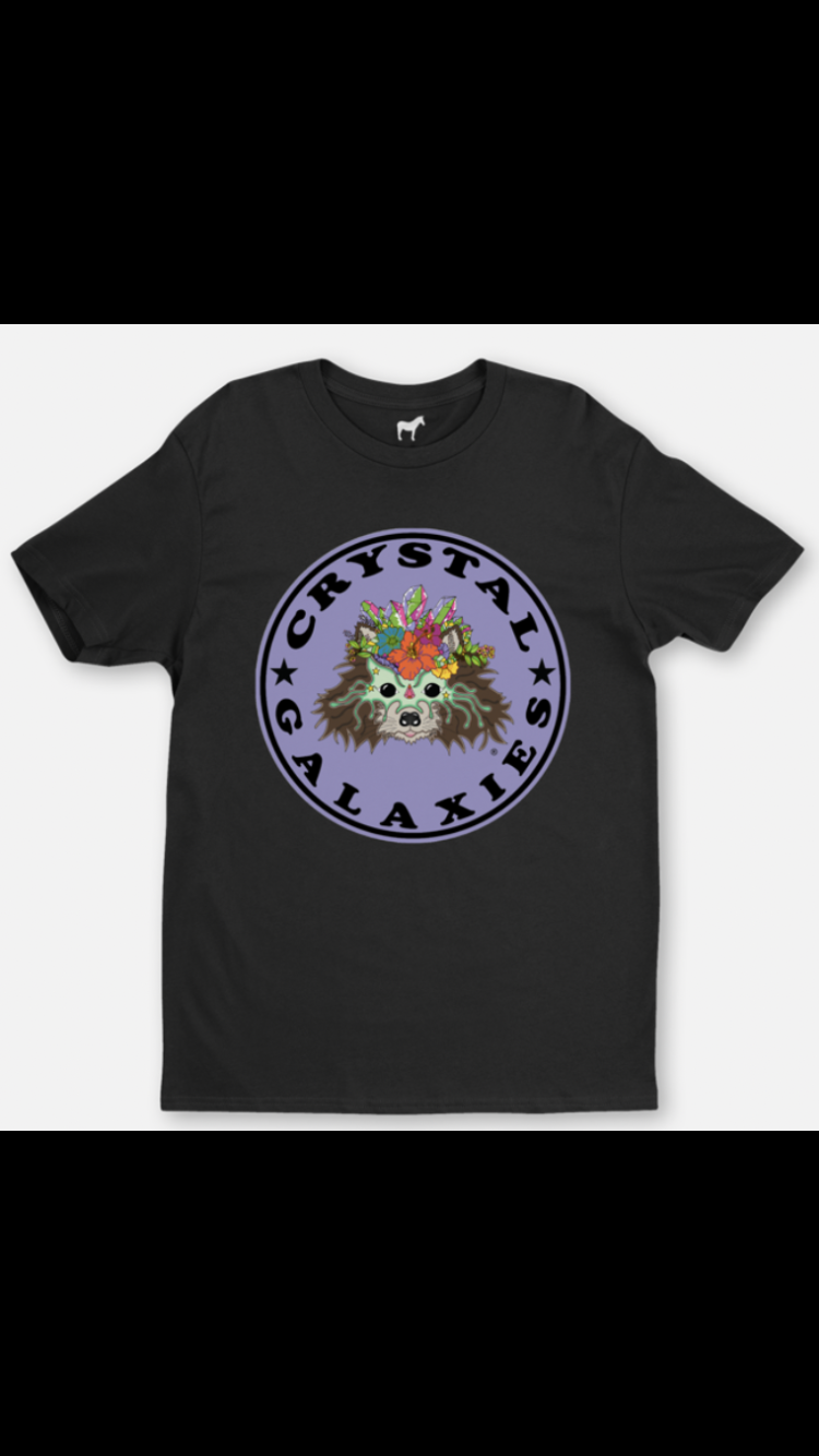 T-Shirt - Crystal Galaxies ~ The Beautiful Ms. Margaret ~ Purple Circle Design ~ TShirt- 3 Different Logo Placements To Choose From