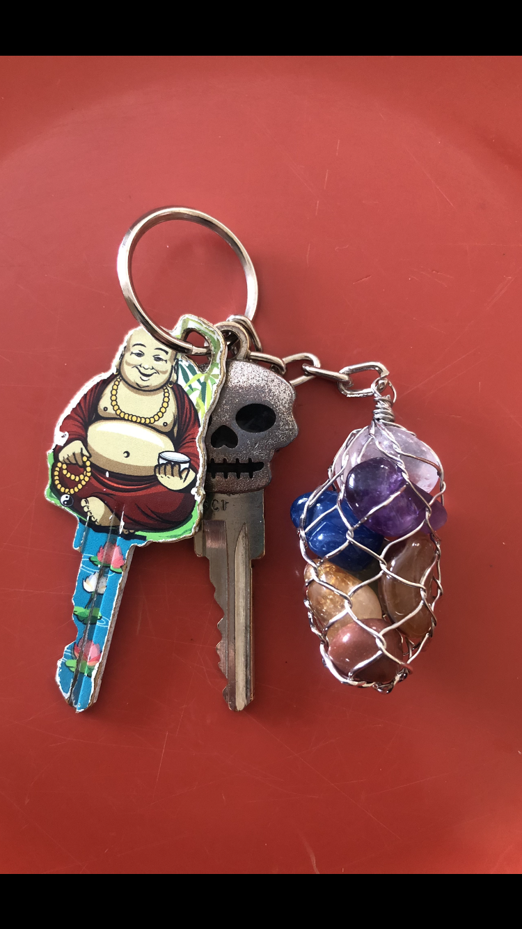 7 Chakras~ Tumbled Chakra Stone Keychain