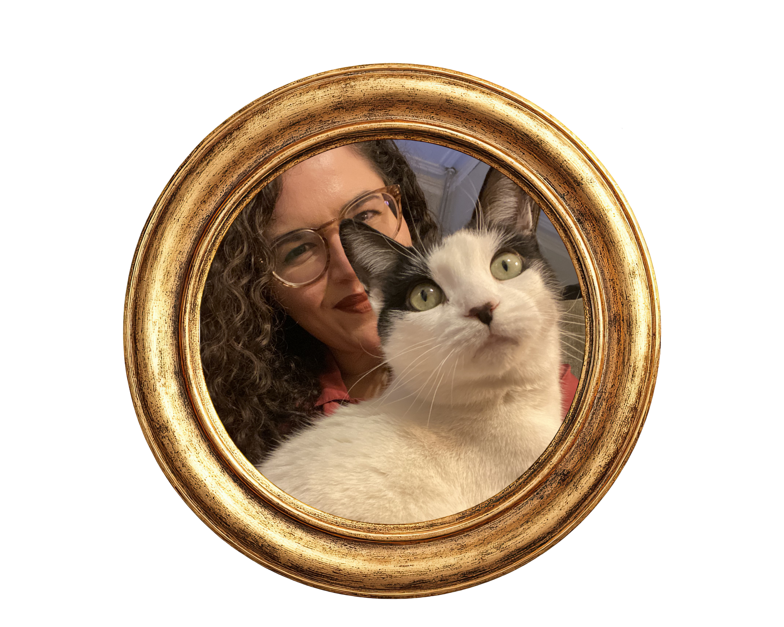 Somatic Coach Meryl Victoria and her black and white cat