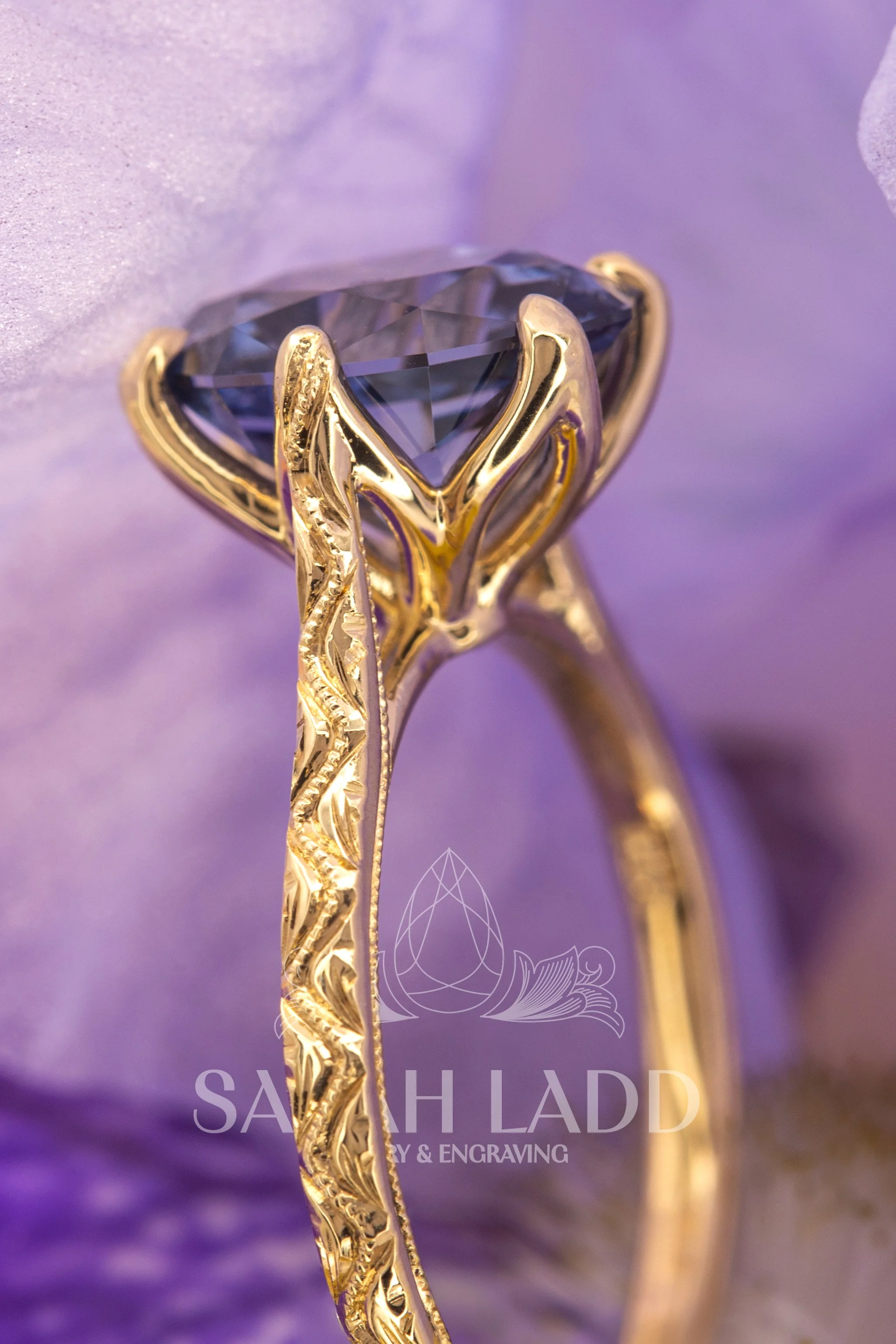 14k yellow gold natural Spinel solitaire