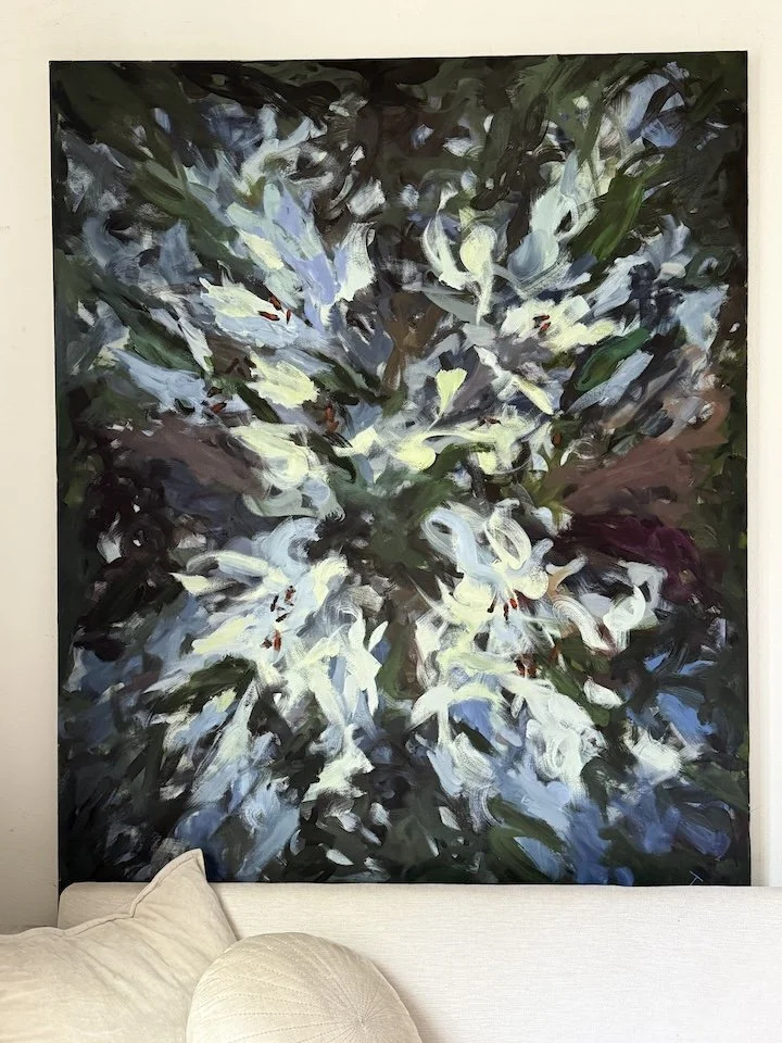 "Kelly" Lilies dedicated to best friend
48x60" acrylic on canvas
