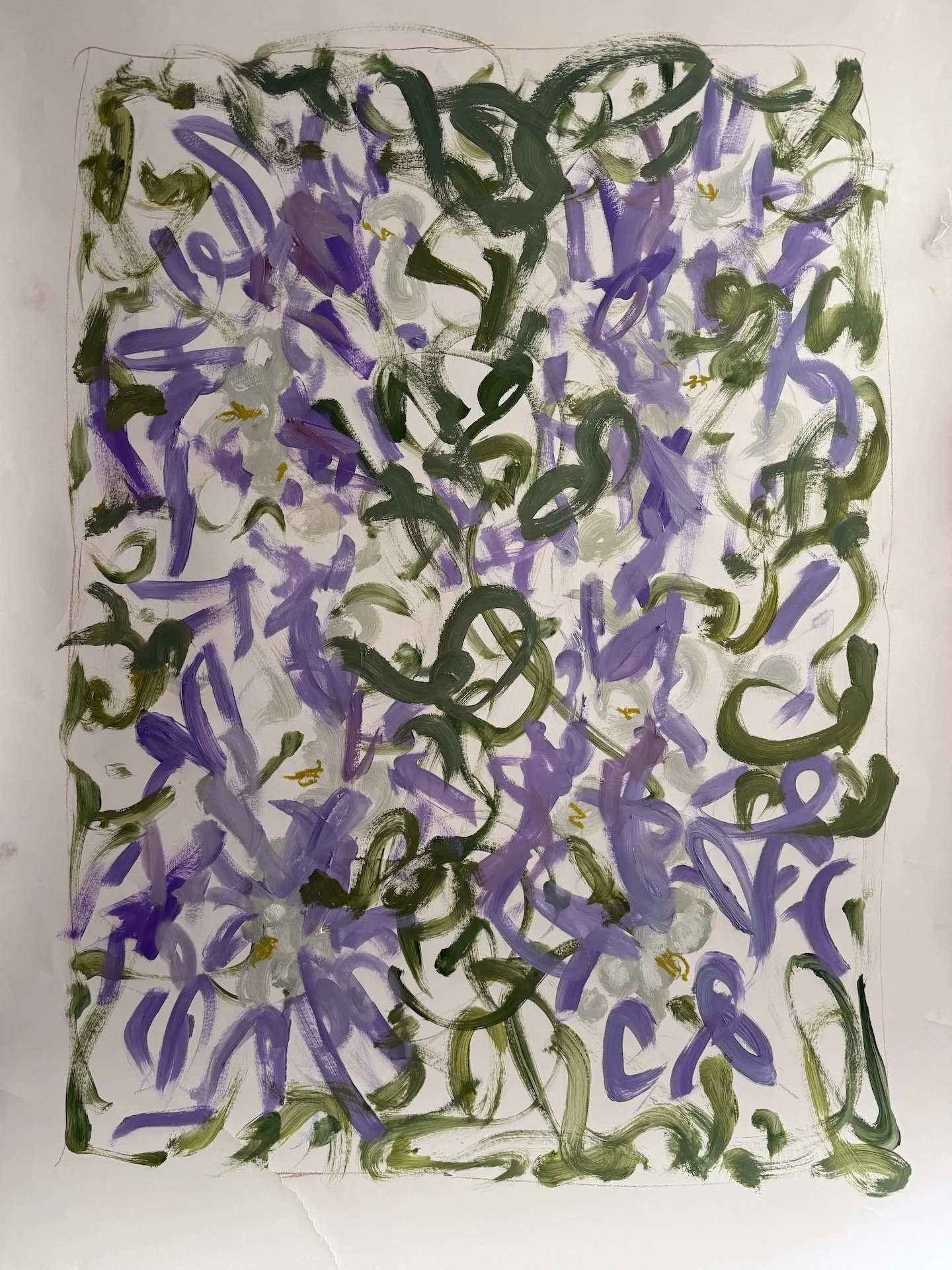 "Aurora" Columbine Flowers, painted for the Shield our Schools foundation.
