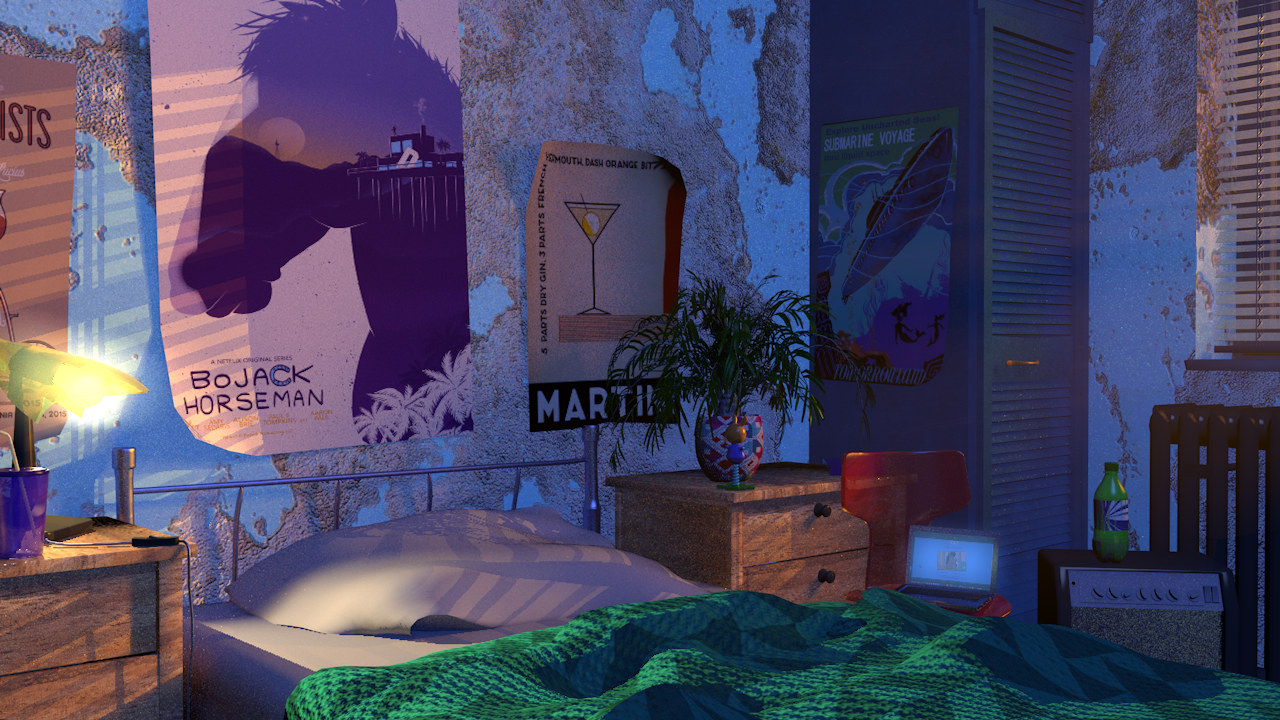 Cinema 4D Bedroom with Texture_final.png