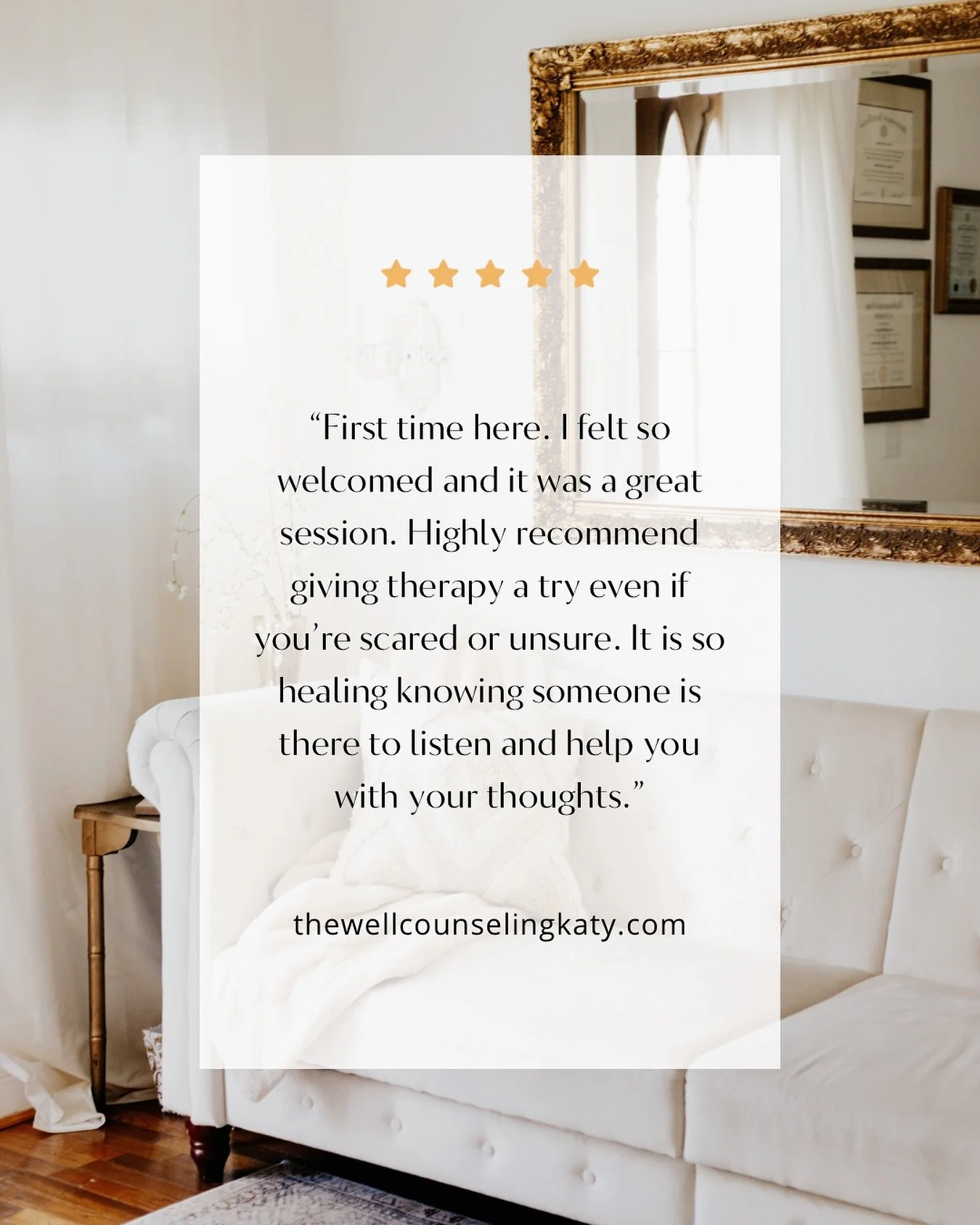 Nothing means more to us than hearing how our clients feel seen and supported💛

Your kind words mean the world to our team. We are truly honored to be part of your journey towards healing🌿