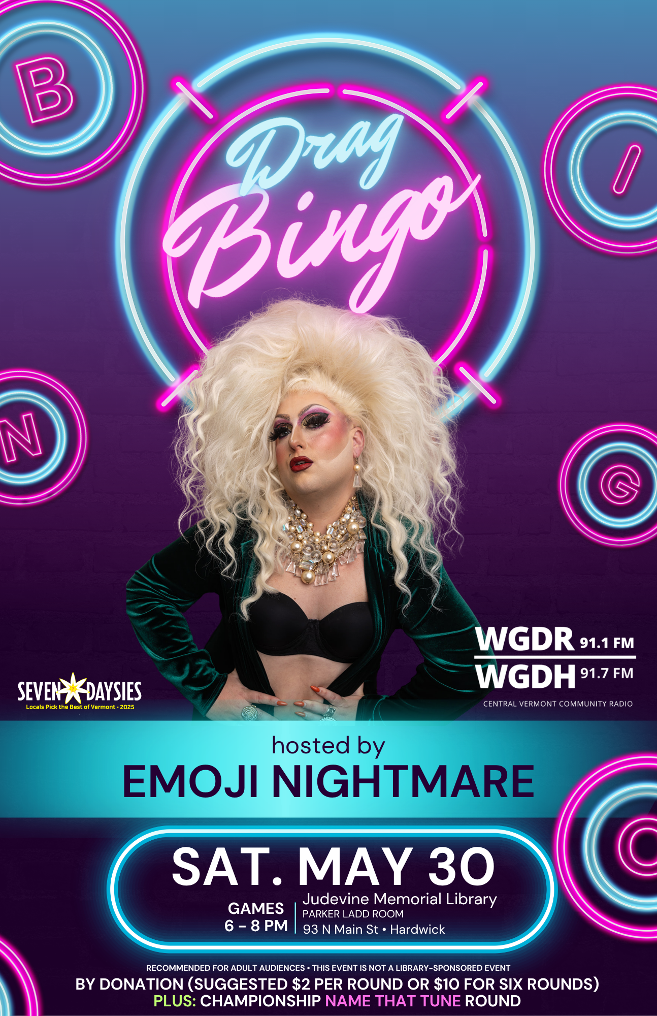 Music Bingo at the Jeudevine Memorial Library on May 30th!