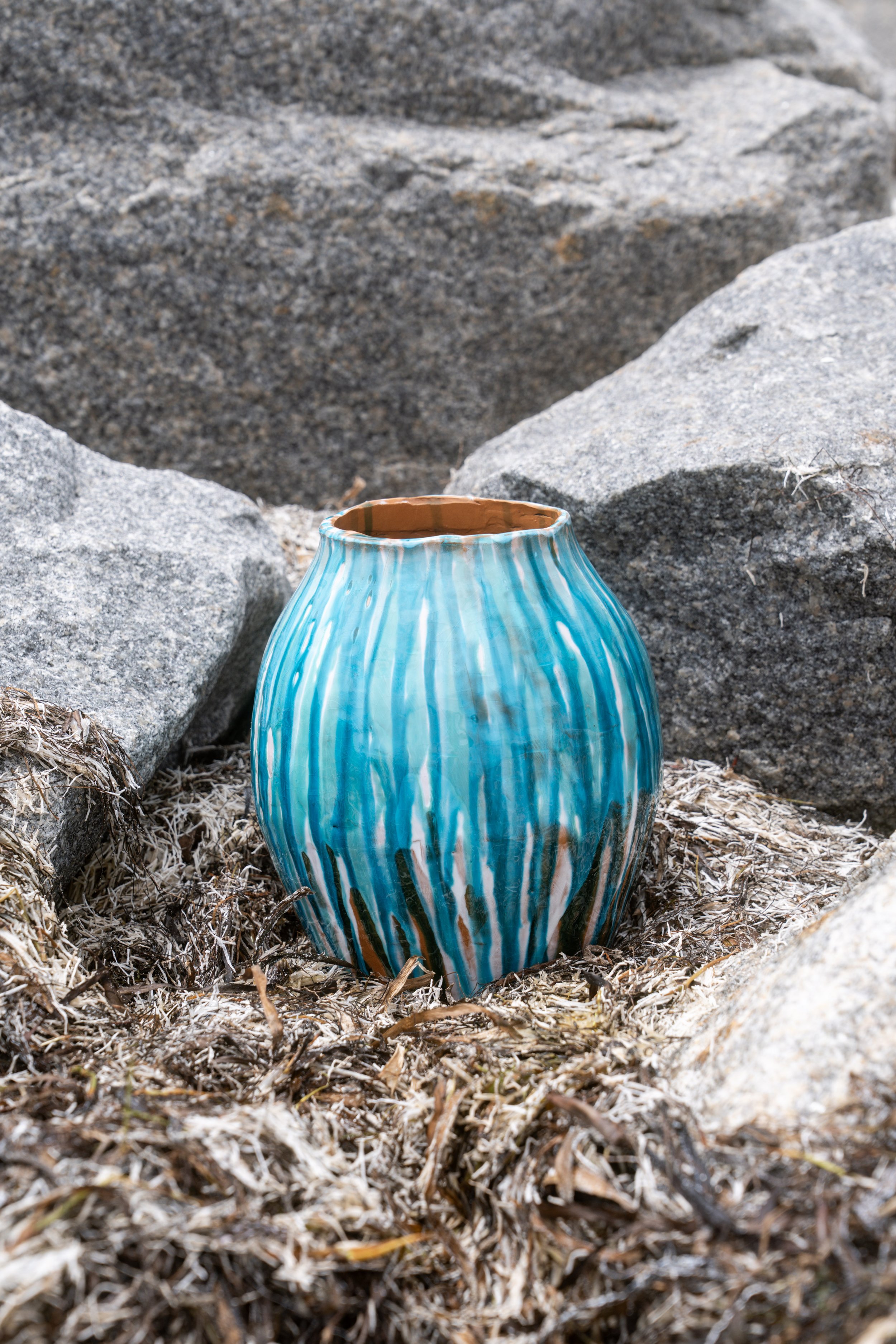 Handmade Turquoise pot from Italy.jpeg