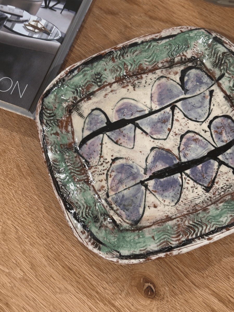 Handpainted Ceramic Dish from Asheville