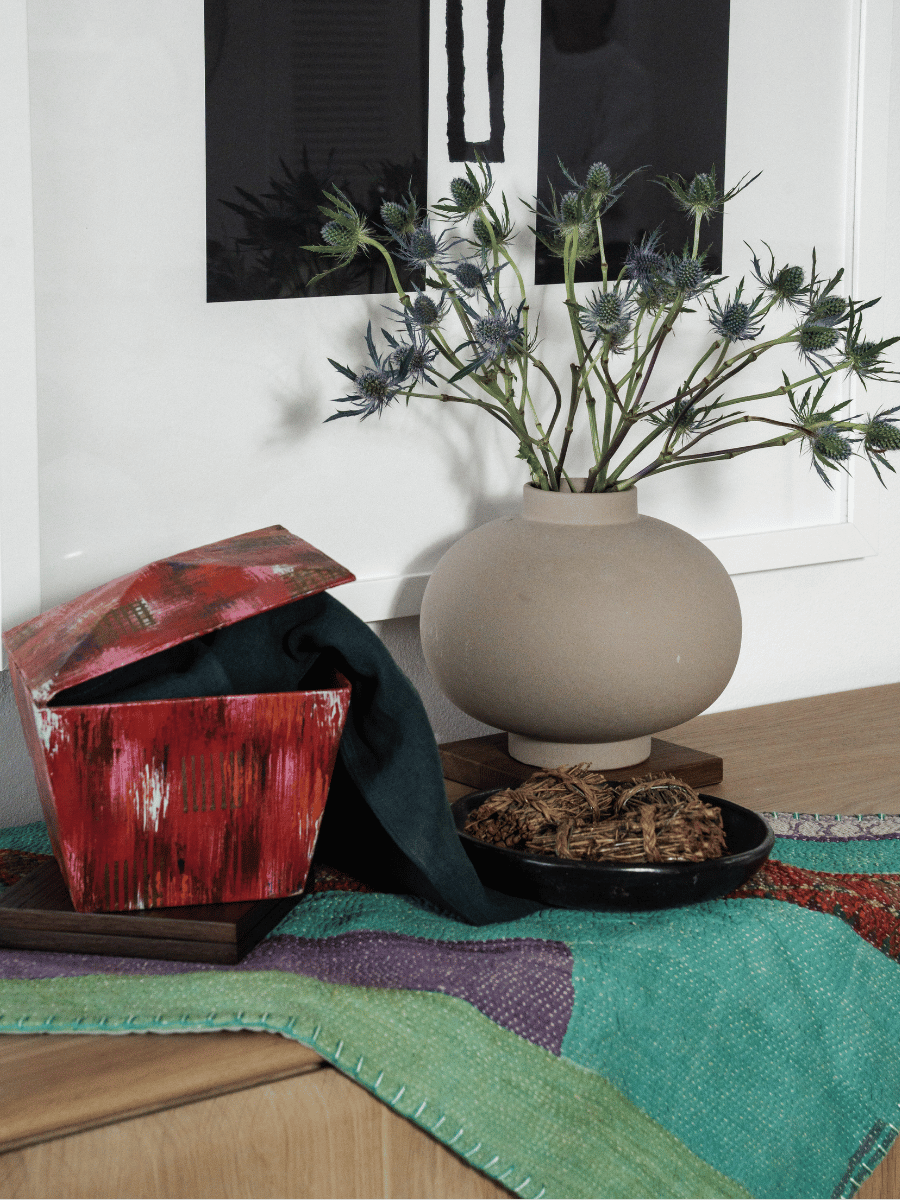 Handpainted Red Decorative Box