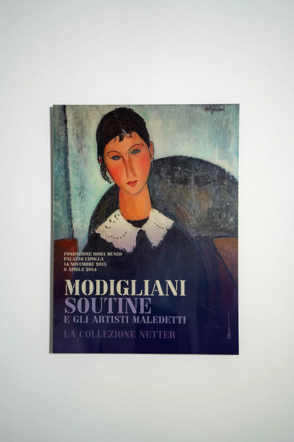 Modigliani Exhibition Poster – Framed Art Print from Palazzo Cipolla, Rome  2013 — 11 HAMILTON HOME, image size:1000x1500