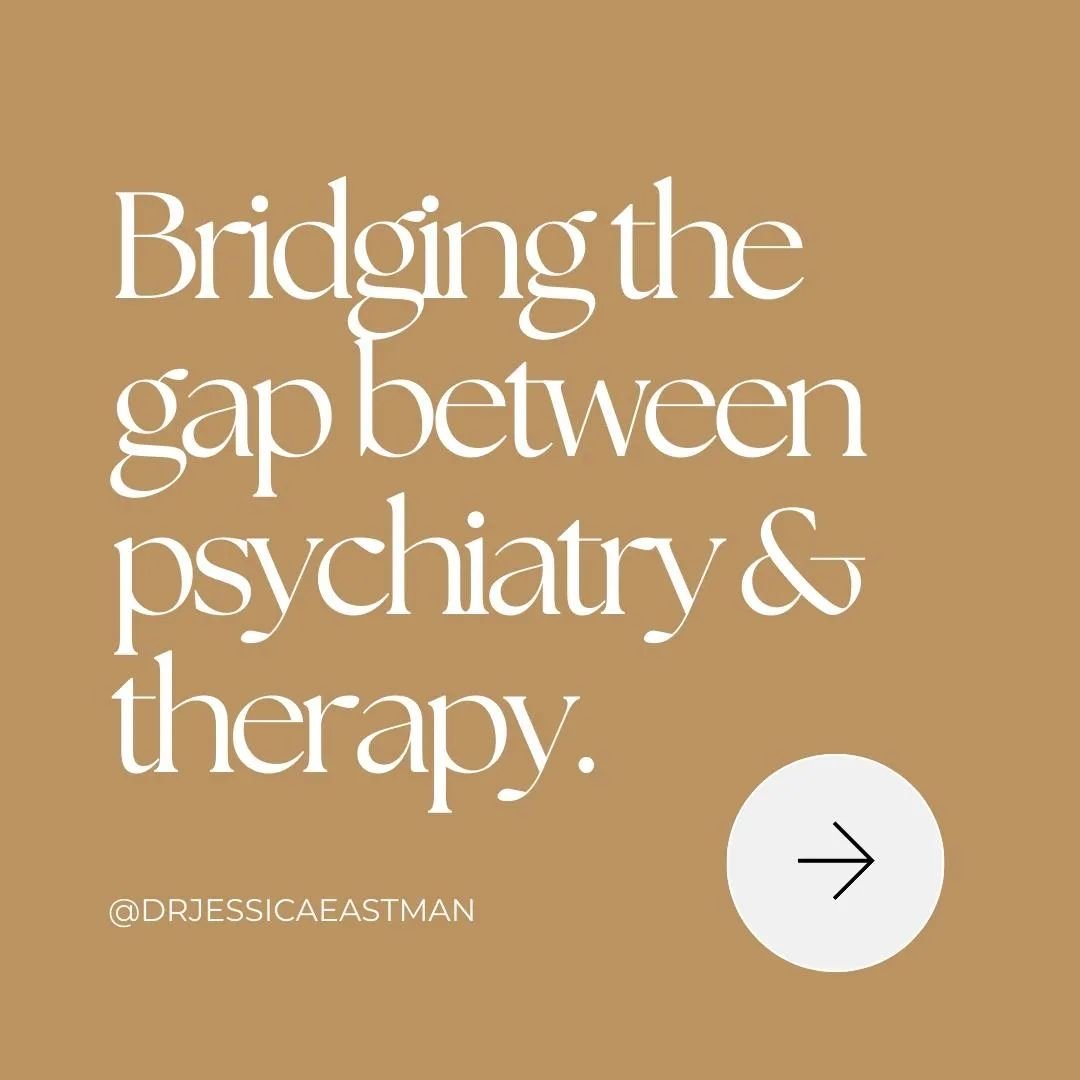 Years ago, in the beginning phase of my practice, I noticed a significant gap in the care that is available to folks: the gap between the care that is offered by psychiatrists (or even psychologists), and what is offered by therapists.&nbsp;

Almost 