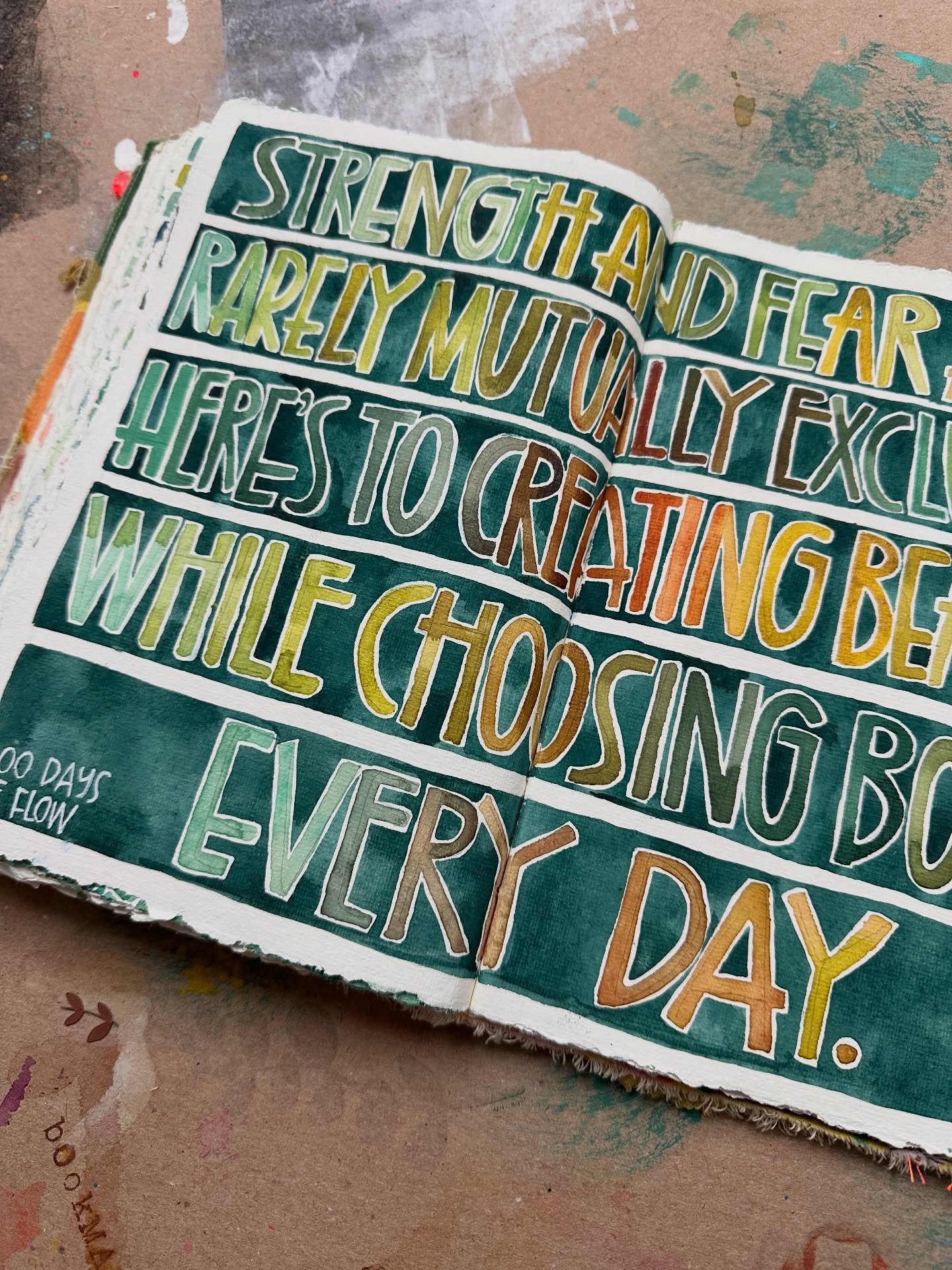 &ldquo;Strength and fear are rarely mutually exclusive. Here&rsquo;s to creating beauty while choosing both, every day.&rdquo; @virtual.monique 

Day 16, 100 Days of Flow #the100dayproject