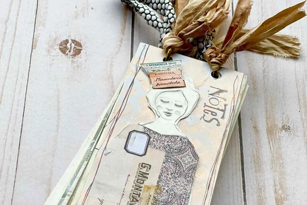 mixed media tags Megan Quinlan
