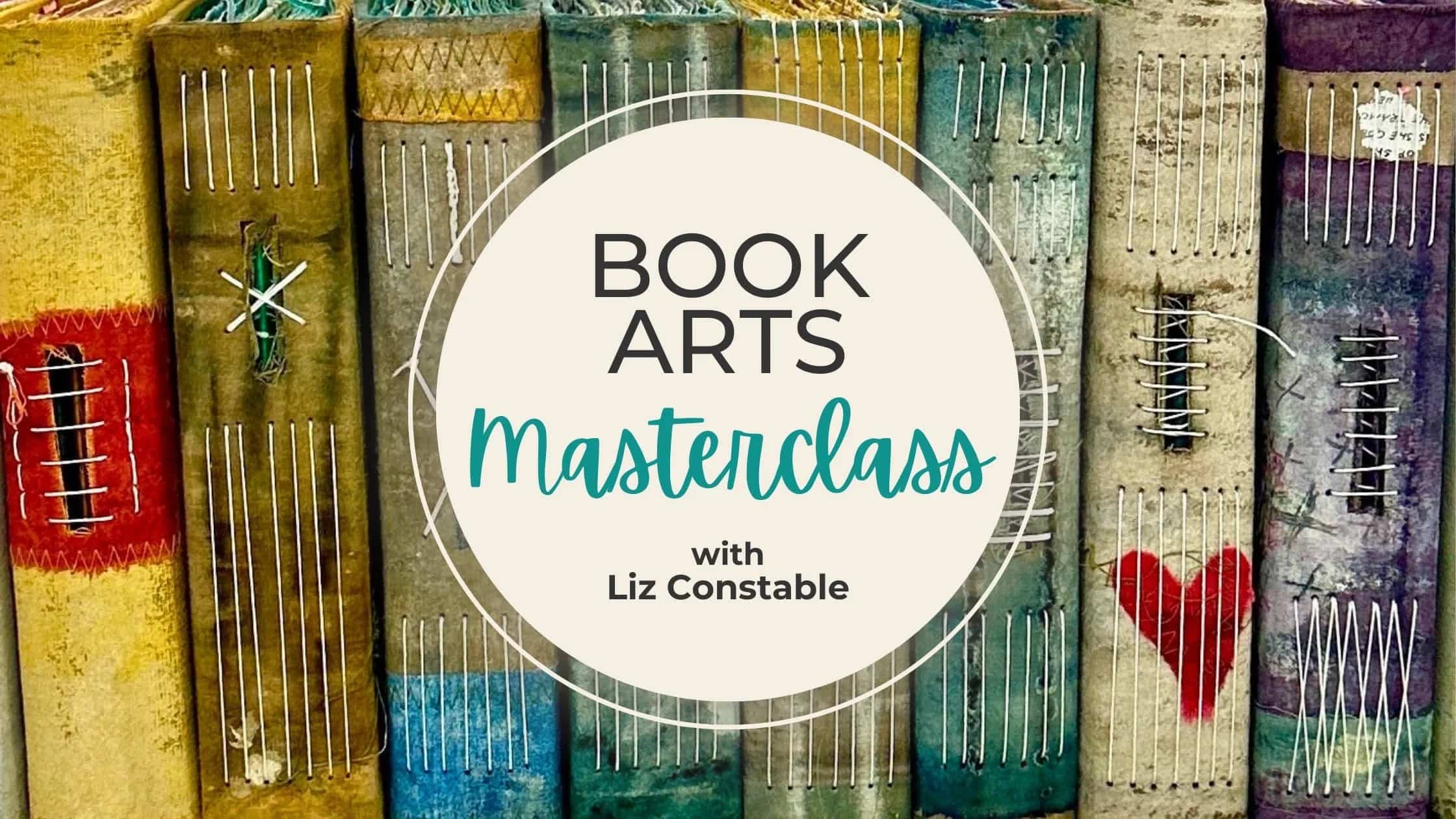Online handmade book arts masterclass course title page with Liz Constable