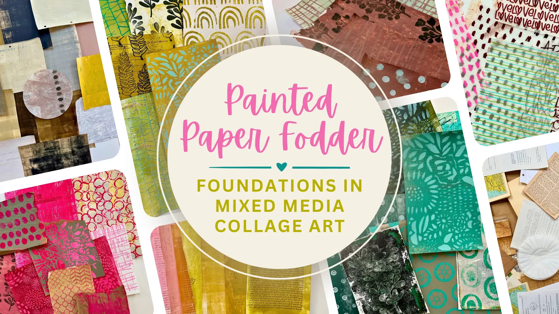 Painted Paper Fodder (foundations in mixed media collage art) title page