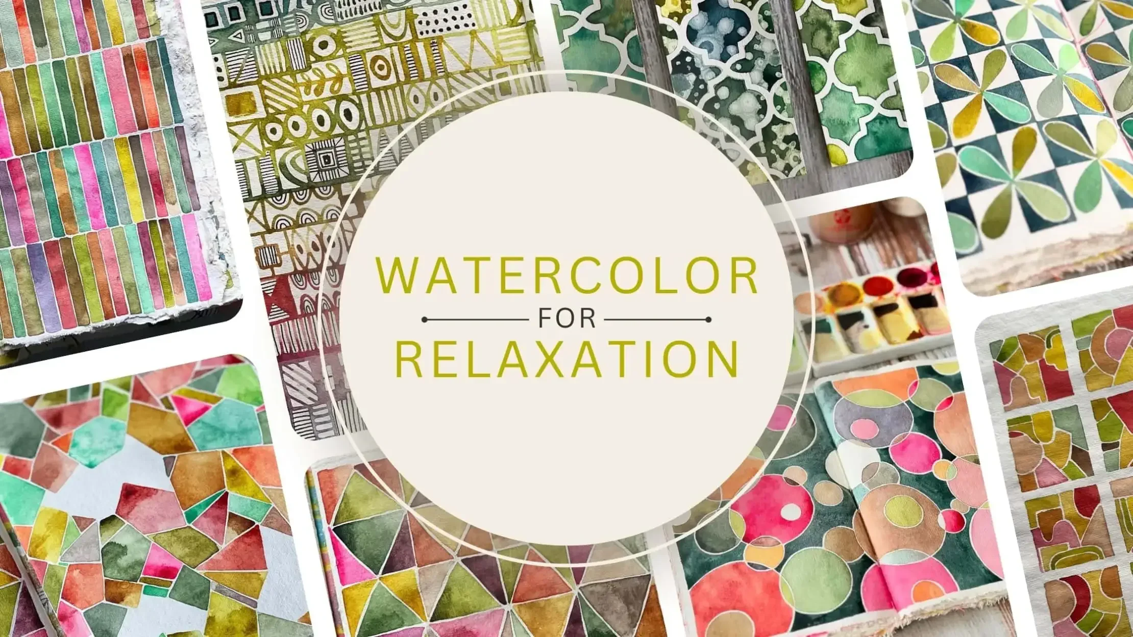 Watercolor for Relaxation title page.