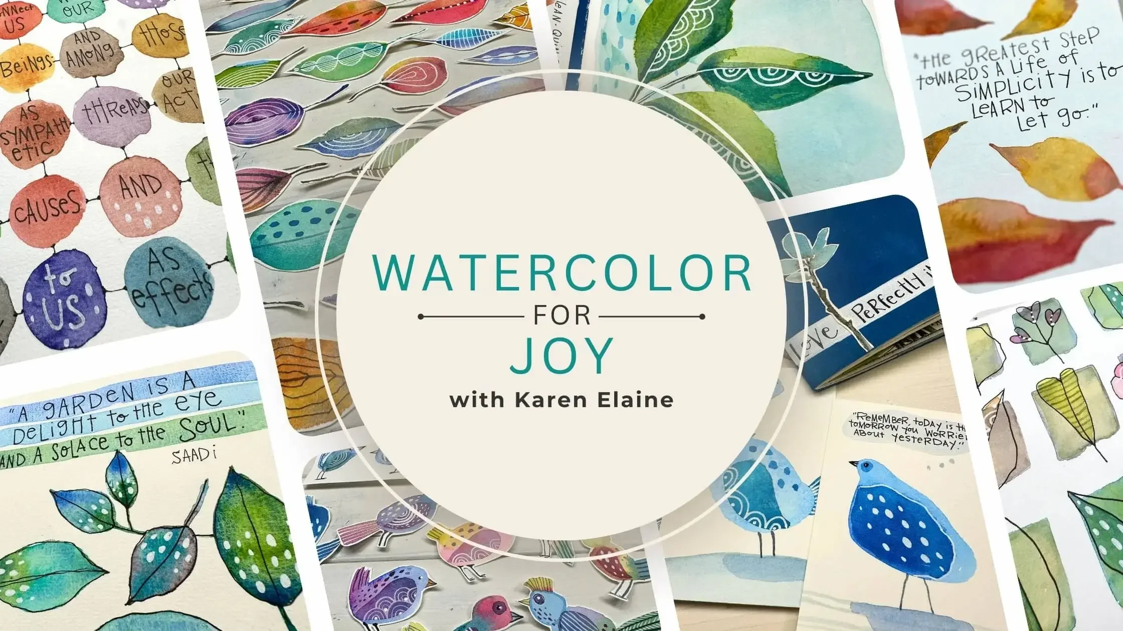 Watercolor for Joy with Karen Elaine title Graphic