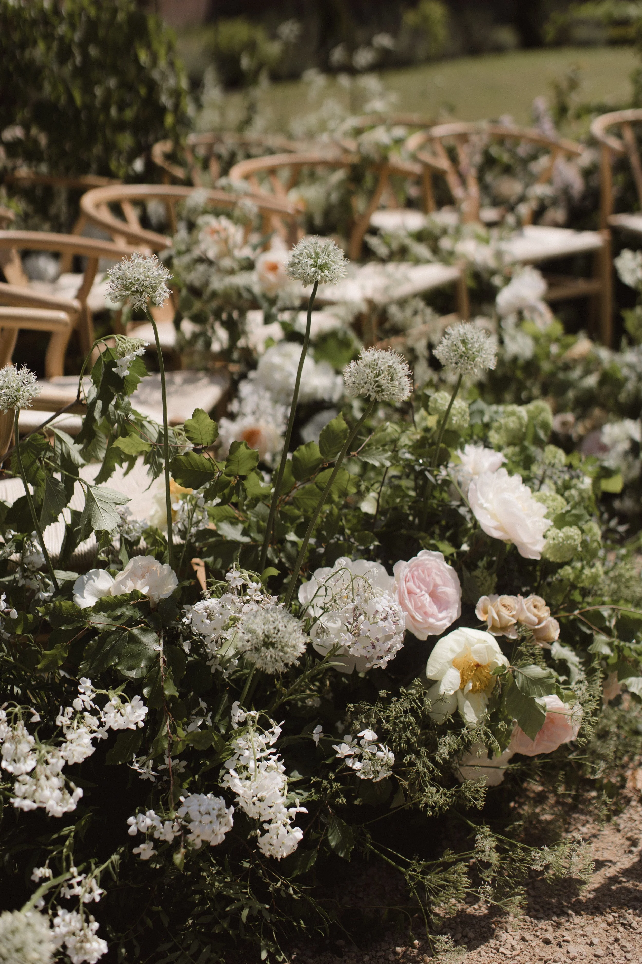 Wootton Hall Wedding - Garden Inspired Ceremony Flowers.jpg