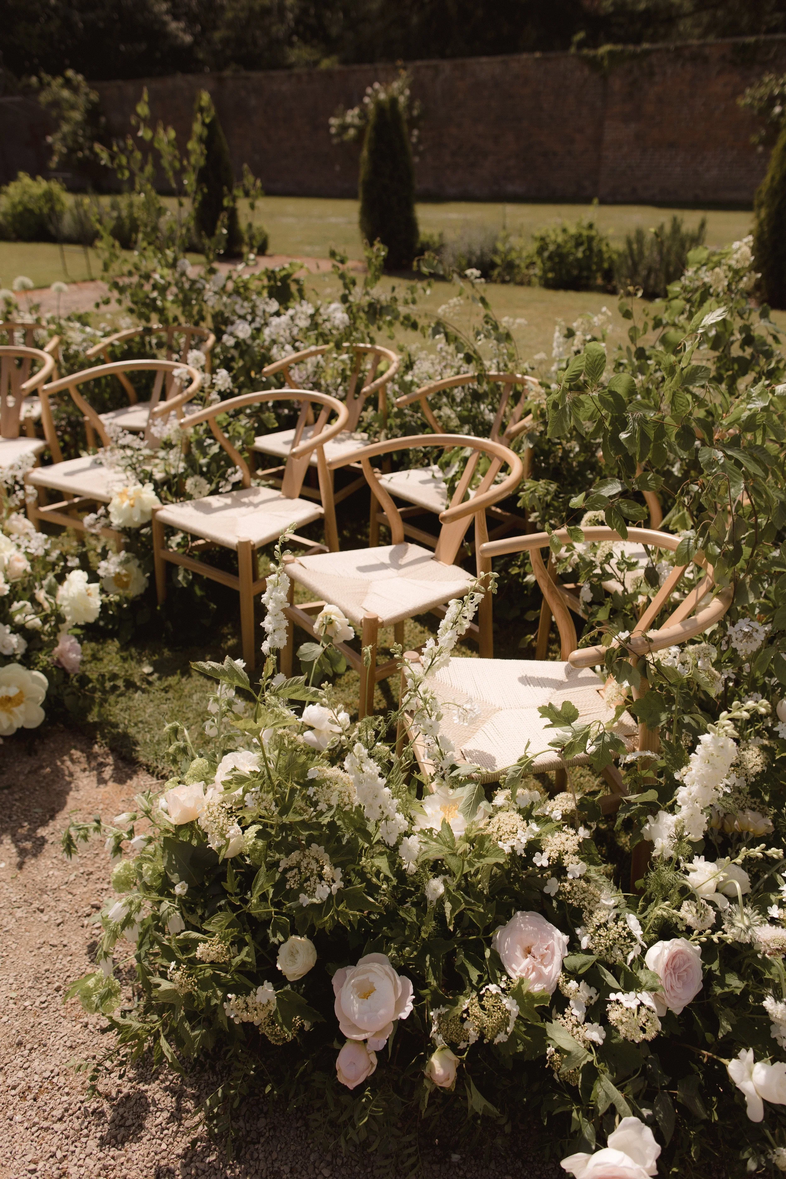 Wootton Hall Wedding - Garden Inspired Ceremony Flowers.jpg